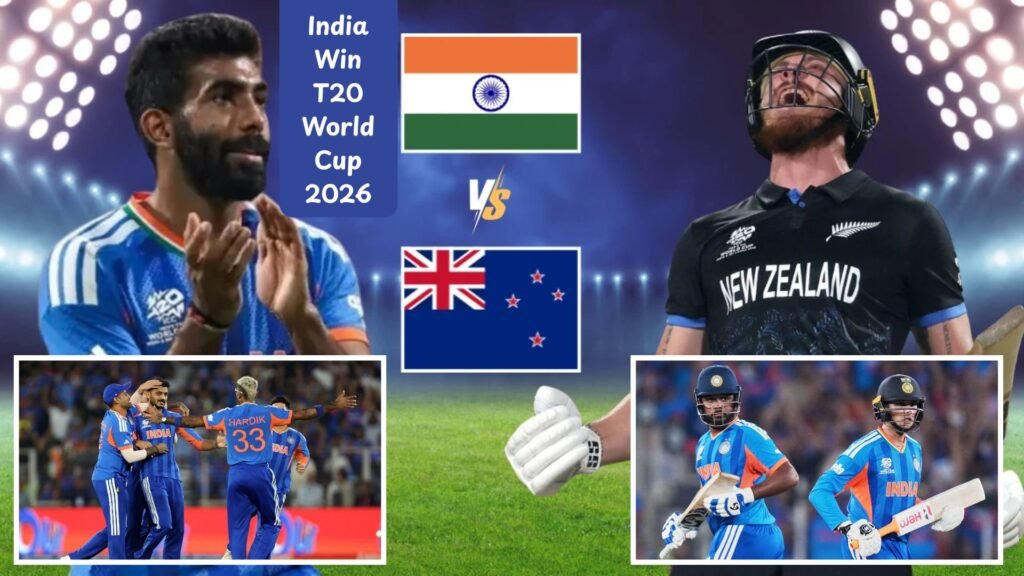 Jasprit Bumrah taking crucial wickets in the T20 World Cup 2026 final